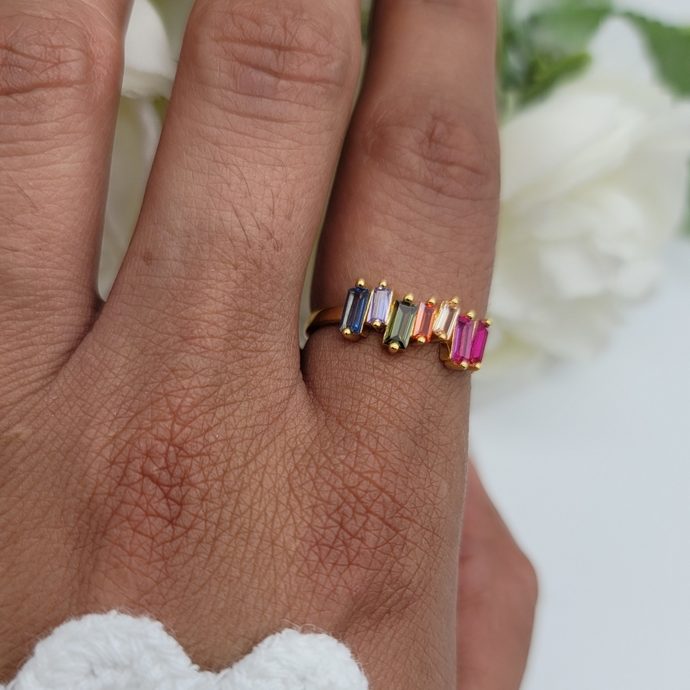 🥰 COLORFUL SPIRIT STERLING SILVER RING - Picture 4 of 11